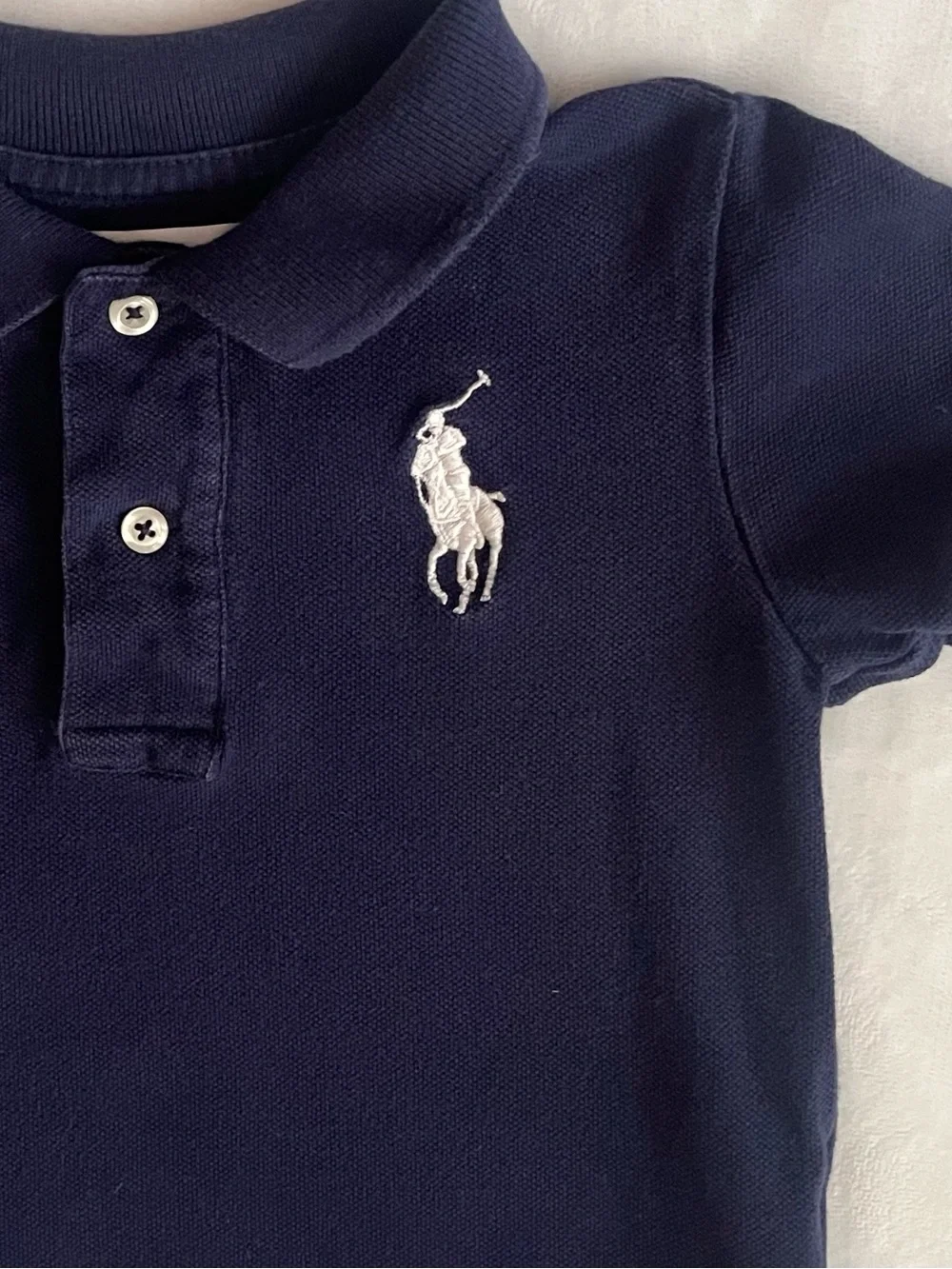 Ralph Lauren Navy Polo with Large White Embroidered Pony